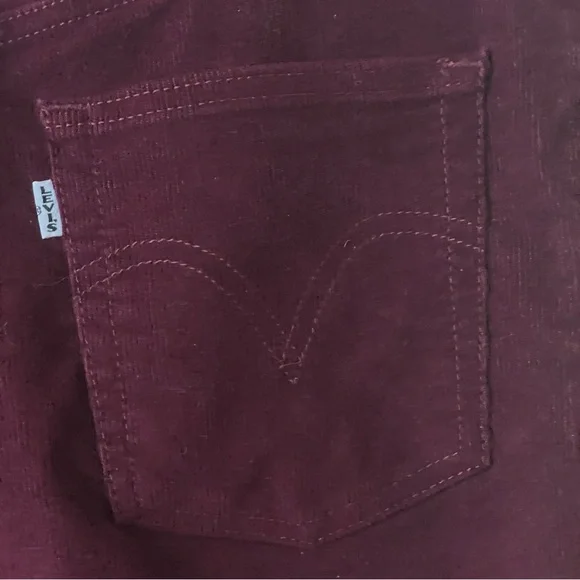 Levi's Ribcage Flare Wide Leg Cordoroy Pants High Rise Cowgirl Shiraz maroon 28 - Picture 9 of 16